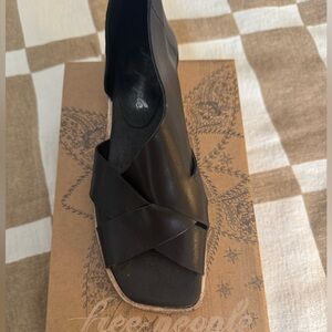 Free People Black Leather Sandals